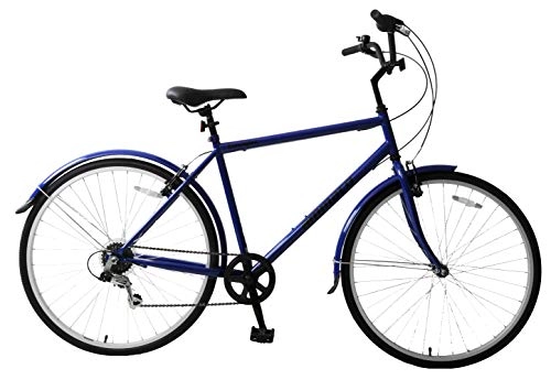 Comfort Bike : Ammaco. Kensington 700c Hybrid Trekking City Commuter Bike Bicycle 20" Frame 6 Speed Shimano Blue / Black