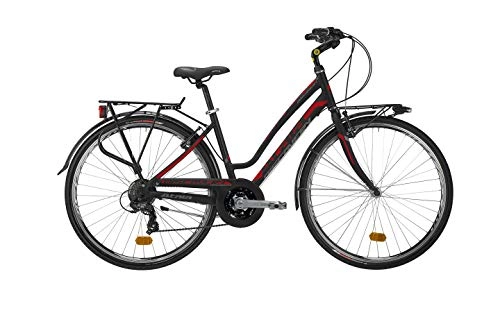Comfort Bike : Atala Citybike Women's Discovery Model S, 18 speed, Black-Red, Size M (Up to 172 cm)