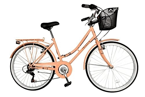 Comfort Bike : Aurai Trekker Ladies Heritage Bike 26" 6 Speed - Peach
