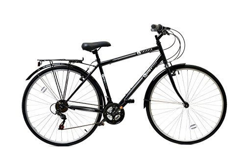 Comfort Bike : Aurai Trekker Unisex Heritage Bike 700c Wheel 18 Speed Black