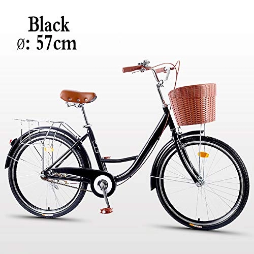 Comfort Bike : Awyac Dutch Bike for Women (26"), Summer Women with Aluminum Frame Comfortable City Bike with A Basket, Bike Ride Wheels Women, 1 Speed, Black