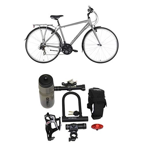 Comfort Bike : Barracuda Men's Vela 2 Bike, Charcoal, Size 19 with Cycling Essentials Pack