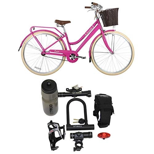 Comfort Bike : Barracuda Women's Carina Ss Bike, Purple, 18 with Cycling Essentials Pack