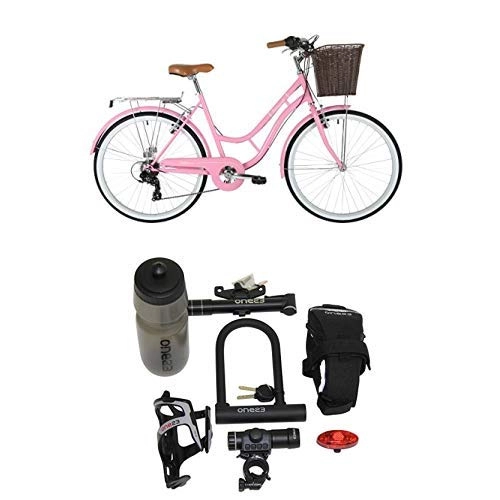 Comfort Bike : Barracuda Women's Delphinus 7 Bike, Pink, Size 19 with Cycling Essentials Pack