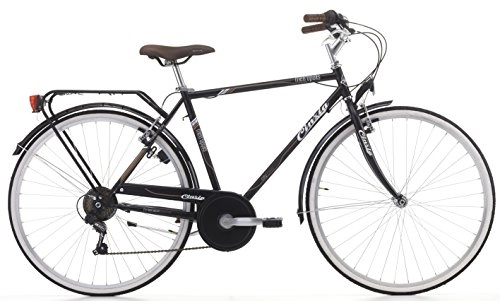 Comfort Bike : Bike Cicli Cinzia Metropolis for men, steel frame, 6 speed, 28 inches, size 48 (Matt Black, H 48)