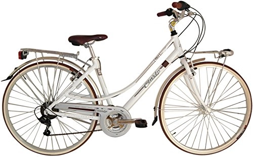 Comfort Bike : Bike Cicli Cinzia Perla for women, alloy frame, 21 speed, 28 inches, size 46 (Pearl White, H 46)