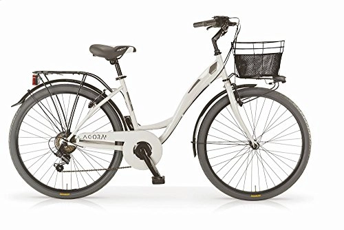Comfort Bike : Bike MBM Agor for women, steel frame, 26", 6 speed, size S (43), basket included, five colours available (Ivory, S (H43))