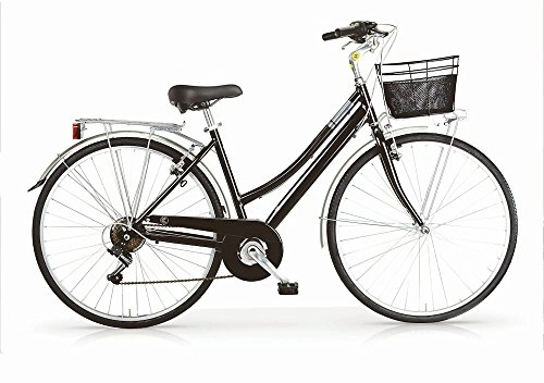Comfort Bike : Bike MBM Central 2017 for women, aluminium frame, 28", 6 speed, size S (46), basket included, seven colours available (Black, S (46))