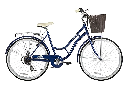 Comfort Bike : Bridgford Priory Ladies Womens Bike Heritage Traditional Dutch Bike Classic Lifestyle 26" Wheel 19" Frame & Basket Blue Step Through Frame