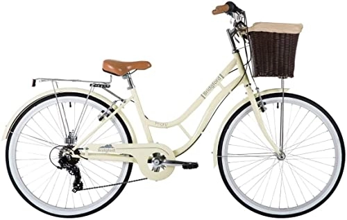 Comfort Bike : Bridgford Priory Ladies Womens Heritage Bike Classic Traditional Dutch Lifestyle 26" Wheel 16" Frame & Basket Cream