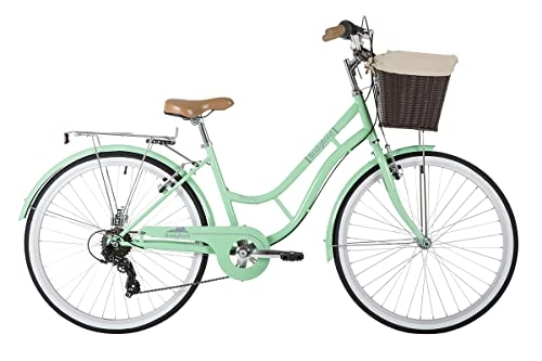Comfort Bike : Bridgford Priory Ladies Womens Traditional Dutch Heritage Bike Classic Lifestyle 26" Wheel 16" Frame & Basket Mint Green