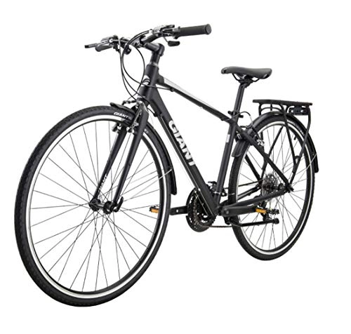 Comfort Bike : City Bike 21- Speed Commuter Bicycle Fold Aluminum Alloy Brake For Unisex Adult, black