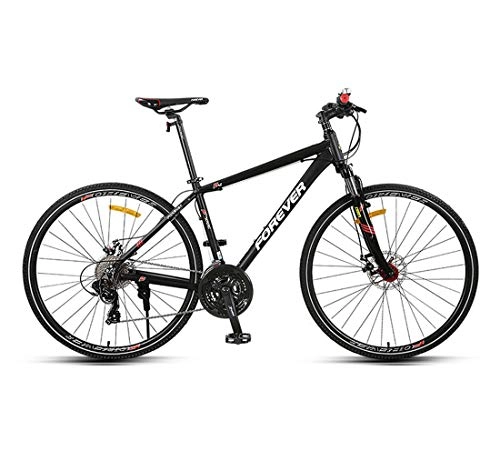 Comfort Bike : City Bike 27-Speed Commuter Bicycle Aluminum Alloy Brake For Unisex Adult, black