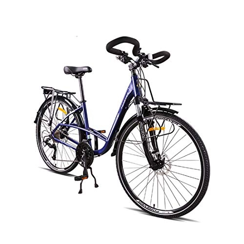 Comfort Bike : City Bike 30-Speed Fold Bicycle With Mechanical Disc Brake For Unisex Adult, blue
