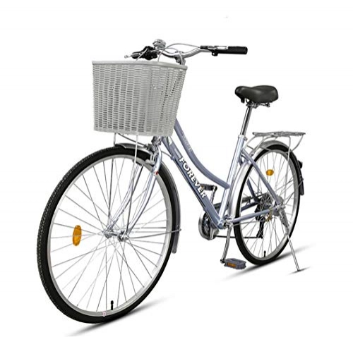 Comfort Bike : City Bike 7-Speed Commuter Bicycle Aluminum Alloy Frame For Adult, blue, 24inch