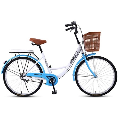 Comfort Bike : Comfort Bikes24 Inch High Carbon Steel Bicycle, Women's Bicycle, Ladies Student Retro Bicycle, Suitable for Going Out for Ordinary Travel To Work