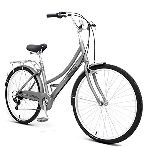 Comfort Bike : Comfort BikesBike Mens And Womens Hybrid Retro-Styled Cruiser, 7-Speed Ride in The Park Women's Touring City Road Bicycle with Rear Rack, Step-Over, A