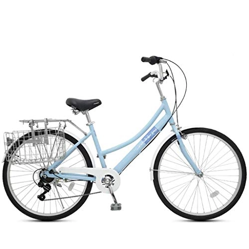 Comfort Bike : Comfort BikesBike Mens And Womens Hybrid Retro-Styled Cruiser, 7-Speed Ride in The Park Women's Touring City Road Bicycle with Rear Rack, Step-Over, B
