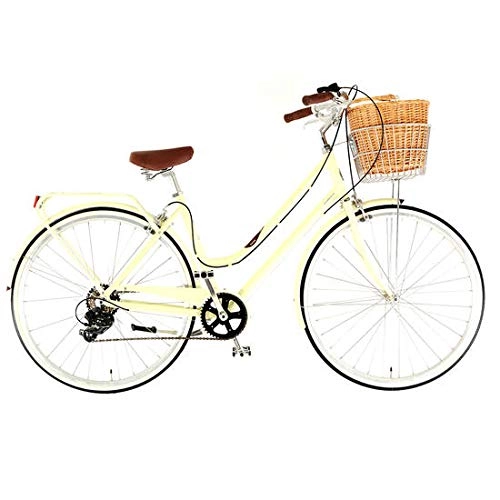 Comfort Bike : Dawes Duchess Deluxe Alloy Ladies Heritage Style Bike, 7 Speed, 2 SIZES - Cream (15" Frame / 26" Wheel)