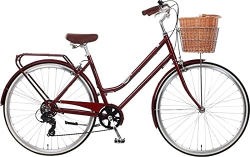 Comfort Bike : Dawes Duchess Deluxe Ladies Heritage Bike, Burgundy - 19" Frame, 700c
