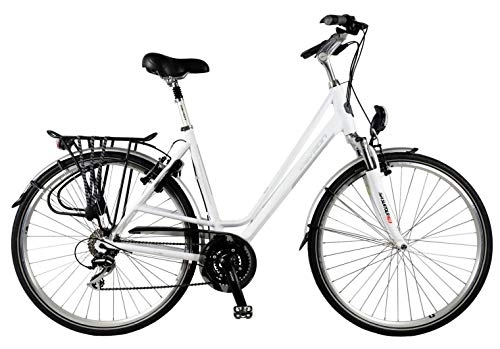Comfort Bike : Devron Brighton 2824 28 Inch 53 cm Woman 24SP Rim Brakes White