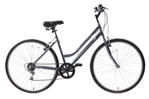 Comfort Bike : Discount Professional Premium Womens Hybrid Comfort Bike Commuter City Trekking Bike 700c Wheel 18'' Frame Step Through Grey