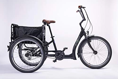 Comfort Bike : ECOSMO 24" Wheel New Trike Tricycle Bike Bicycle 3 Speeds Disc brake - 24T02BL