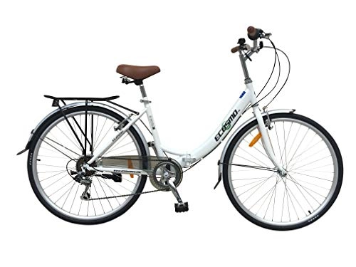 Comfort Bike : ECOSMO 26" New Folding Ladies Shopper City Bicycle Bike 7 SP SHIMANO -26ALF08W