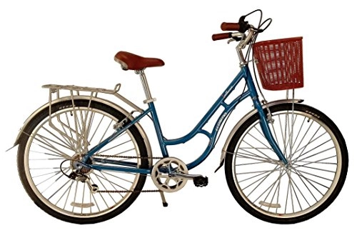 Comfort Bike : ECOSMO 700C Alloy Ladies Women Shop City Road Bicycle Bike 7 SP -28AC02B+basket