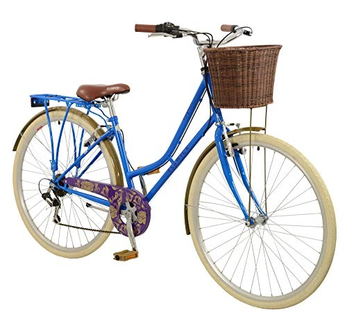 Comfort Bike : Elswick 700c Elegance BIKE - Heritage Ladies Bicycle (Girls) Retro Classic Blue