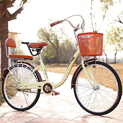 Comfort Bike : Eortzzpc Urban Commuter Bike, Mens Women City Bicycle, 24 Inch Lightweight Adult City Bicycle for City Riding and Commuting, Includes Pump, Bike Lock (Color : A)