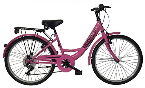 Comfort Bike : F.lli Monotubo Relax Power Bike Shifter 6 V, Pink, 24