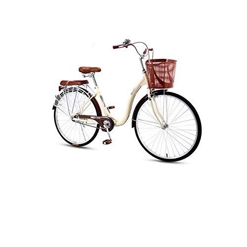 Comfort Bike : FRYH Women's Bicycles, Light Commuter Bikes For Work, Suitable For Short-distance Travel And Daily Work, Beige