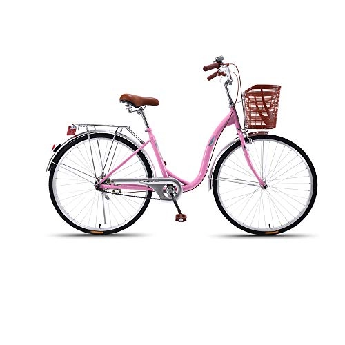 Comfort Bike : FRYH Women's Bicycles, Light Commuter Bikes For Work, Suitable For Short-distance Travel And Daily Work, Pink
