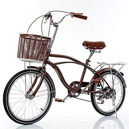 Comfort Bike : GHH City leisure Bicycle 20" Ladies bike Comfort Adults Commuter 6 Speed With Basket Lightweight Bicycle Classic Traditional Bicycle