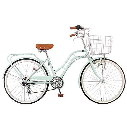 Comfort Bike : GHH Comfort City Bike 24"Adult Retro 6 speed Work Bicycle Lightweight Carbon steel frame With tools Classic Traditional Unisex, Natural