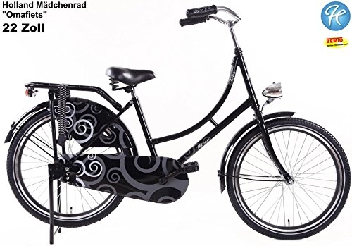 Comfort Bike : Girls Holland Front Wheel 22Inch Altec Zoey Black and White with Hand Brake