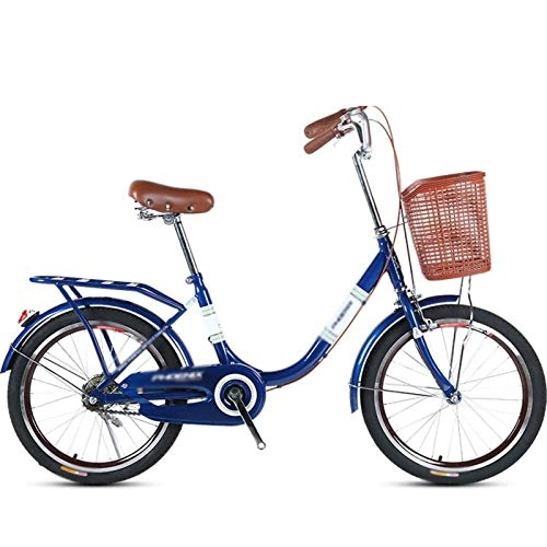 Comfort Bike : GOLDGOD Women's Single-Speed Cruiser Bikes Retro Design 24 Inches City Bicycle with Front Basket And Dual Brakes High-Carbon Steel Frame City Bike, Blue