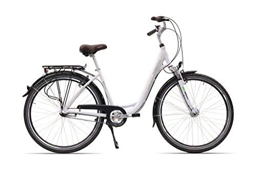 Comfort Bike : HAWK Bikes City Wave 28 Inch 7-G White
