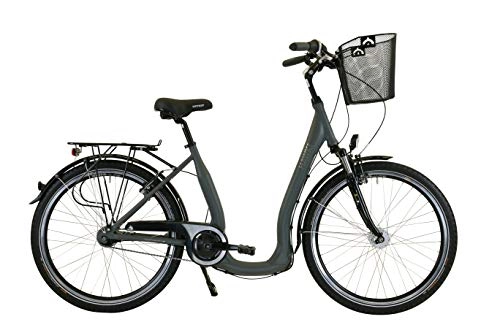 Comfort Bike : HAWK City Comfort Deluxe Plus (26 Inches) (Grey, 26 Inches)