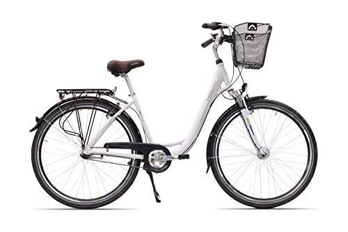 Comfort Bike : Hawk city Wave White with Basket 3Gang