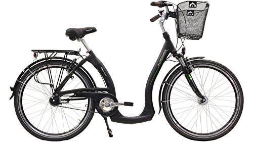 Comfort Bike : HAWK Unisex Adult's City Comfort Plus 28" 3-G schwarz, Korb Black Basket, Zoll