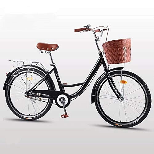 Comfort Bike : HELIn Bikes - Comfort Bicycle with Basket Lightweight Mini Commuter Bike Mens Women City Bicycle Shockabsorption Unisex Classic Iron Bicycle Bicycle Unique Art Deco Scooter (Size : 20 inches)