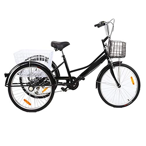 Comfort Bike : HENGGE Adult Tricycle Bike, Comfortable Padded Seat, Suitable for Women, Men, Freight Tricycle with Shopping Basket for Seniors
