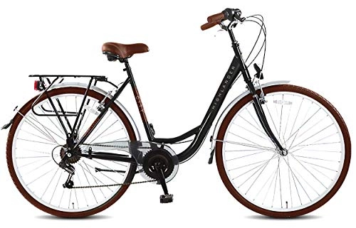 Comfort Bike : Highlander City 28 Inch 53 cm Woman 6SP Rim Brakes Black