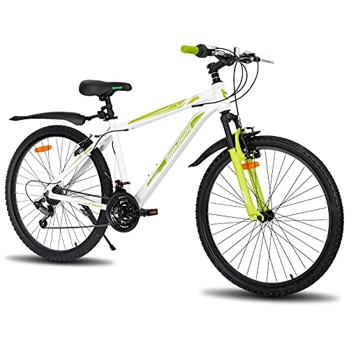 Comfort Bike : HILAND 24 inch Mountain Bike Hardtail Mtb Bike Bicycle suspension fork V brake SHIMANO 21 speeds gear for Men Women Boys and Girls white Aluminium Frame