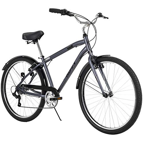 Comfort Bike : Huffy Hyde Park Mens Comfort Bike, 7 Speed, 27.5 Inch Wheels, Matte Storm