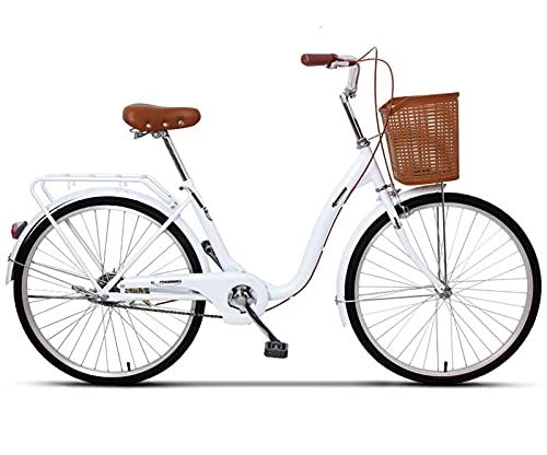 Comfort Bike : JHDGZ Bicycle City Car General Commuter Car Bicycle Female 24 Inch Single Speedcruiser Bikes(Color:C)