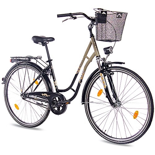 Comfort Bike : KCP 28Inch Women's City Bike Toury with 1G Coaster German Traffic Regulations, Black and Olive