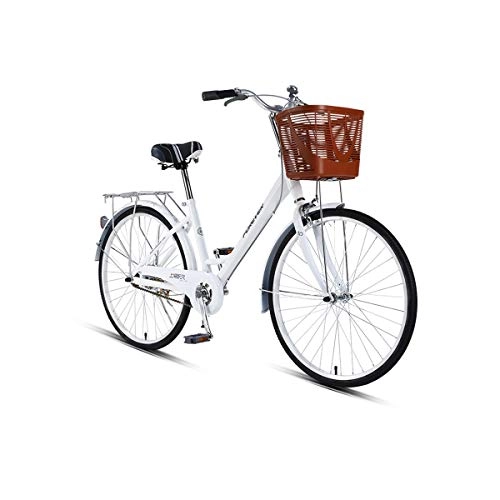 Comfort Bike : Kehuitong 24 / 26-inch Light Bike, City Commuter Bike, Suitable For People 150-185 Cm High, Three Colors The latest style, simple design (Color : White, Size : 24 inches)